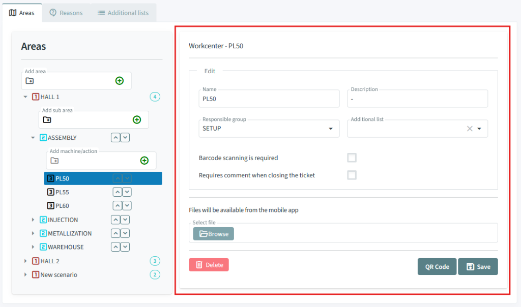 Szczegóły Maszyny / Akcji