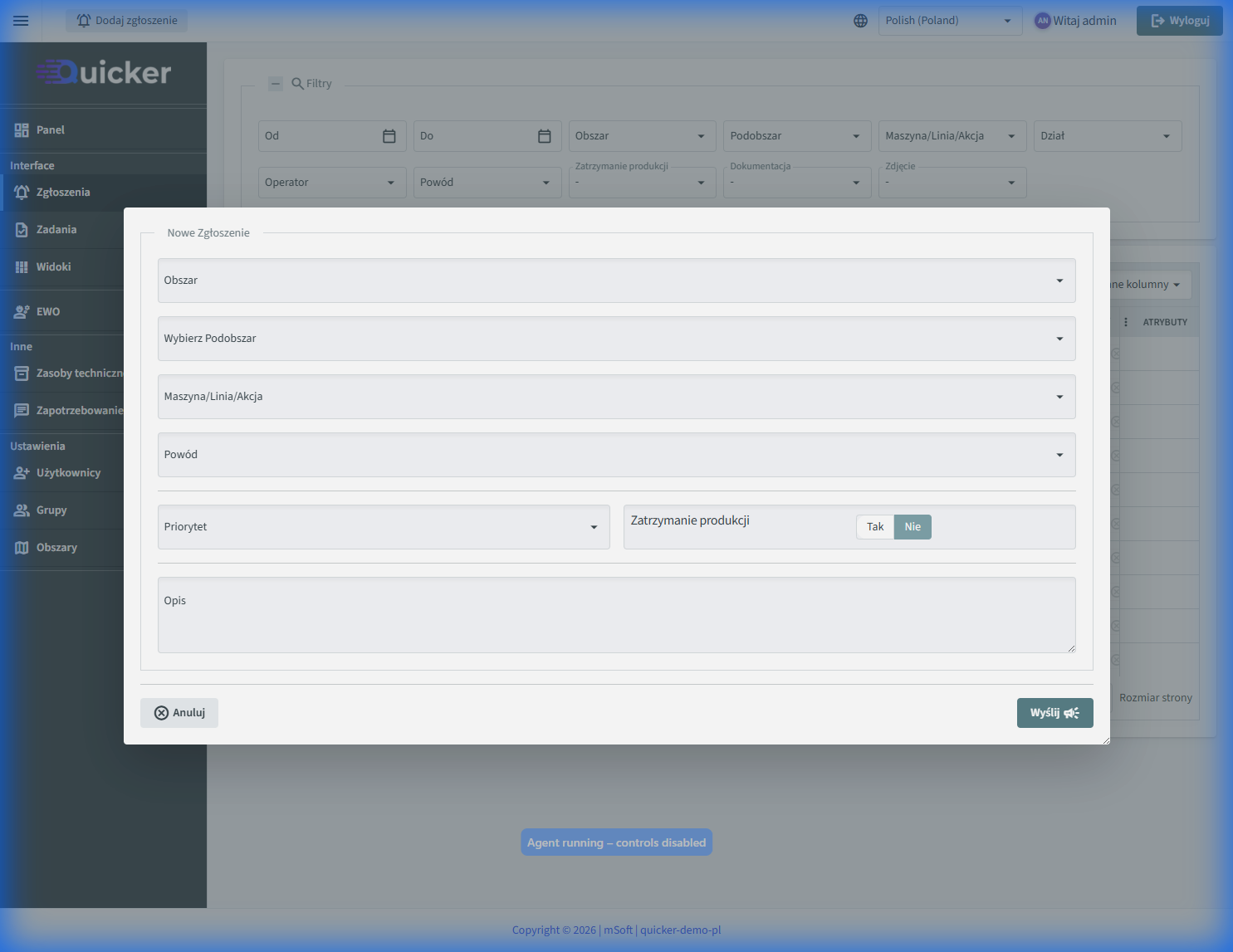 Tworzenie Zgłoszeń